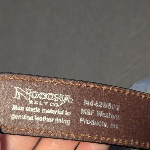 Nocona Siskiyou Horse Tooled Western Leather Statement Belt Buckle Resin Boho - Picture 9 of 15